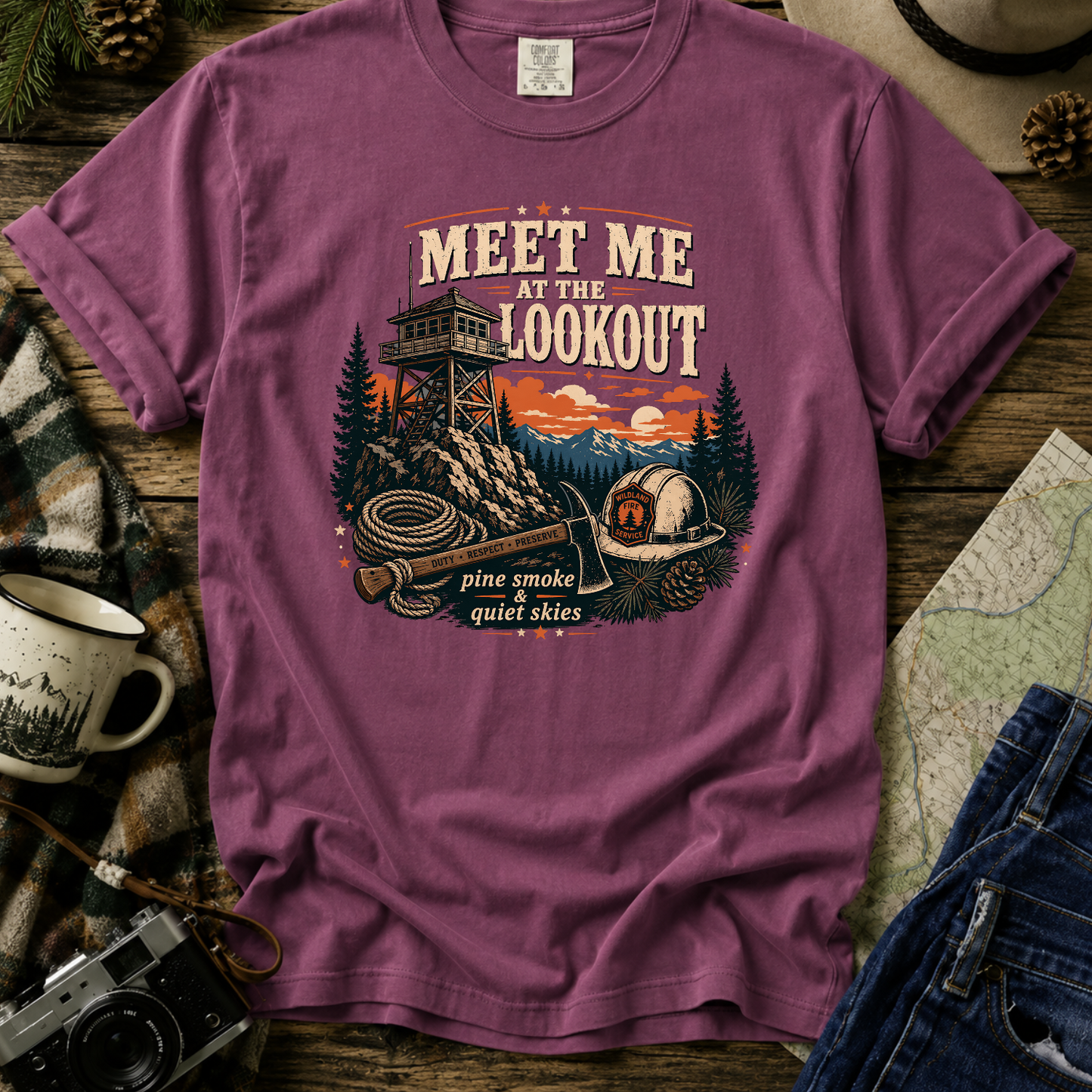 Scenic Forest Fire Tower Tee