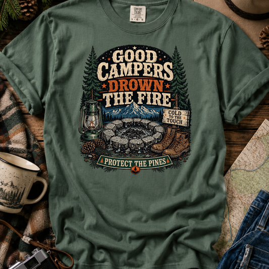 Campfire Safety Retro Camping Tee