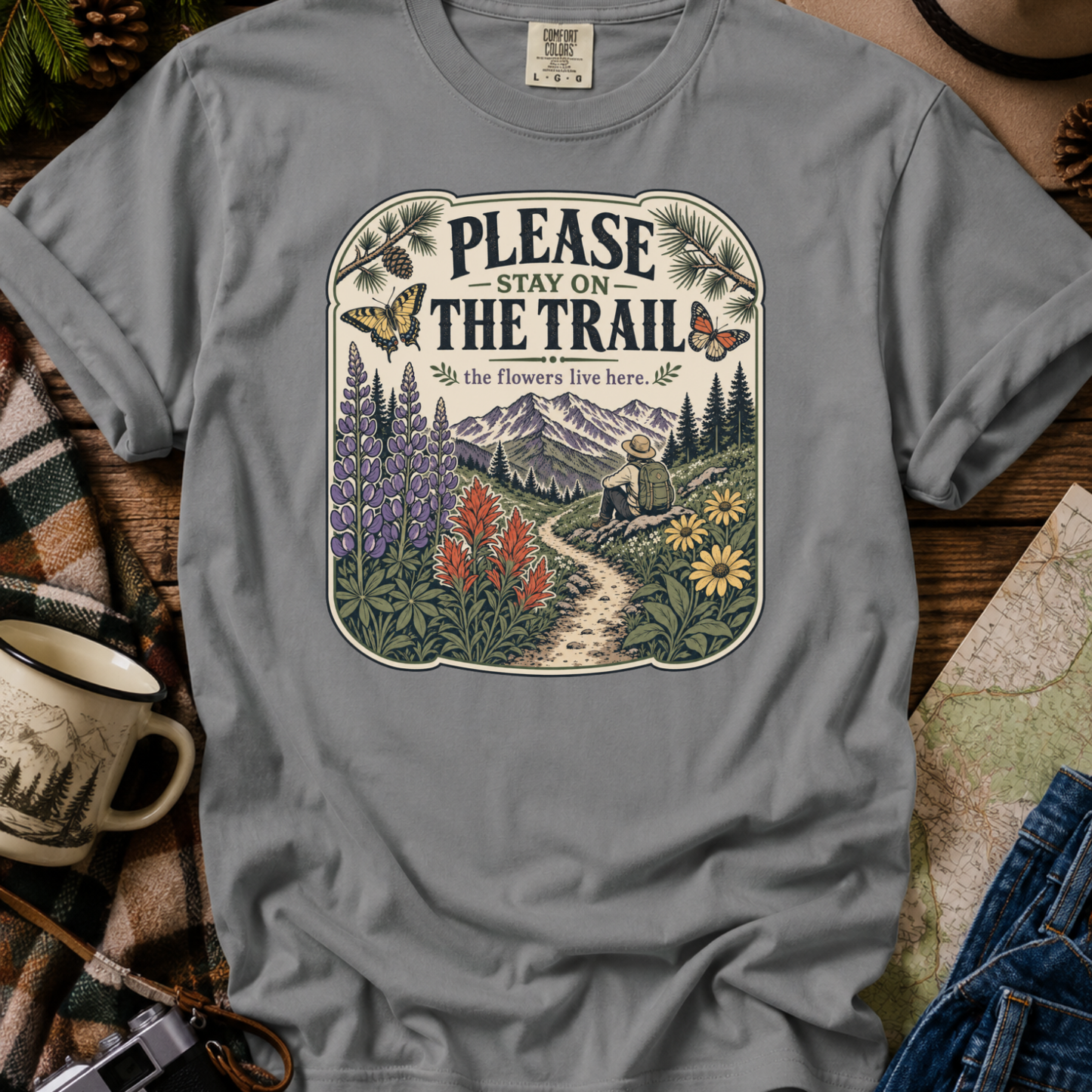 Vintage Hiking Nature Graphic