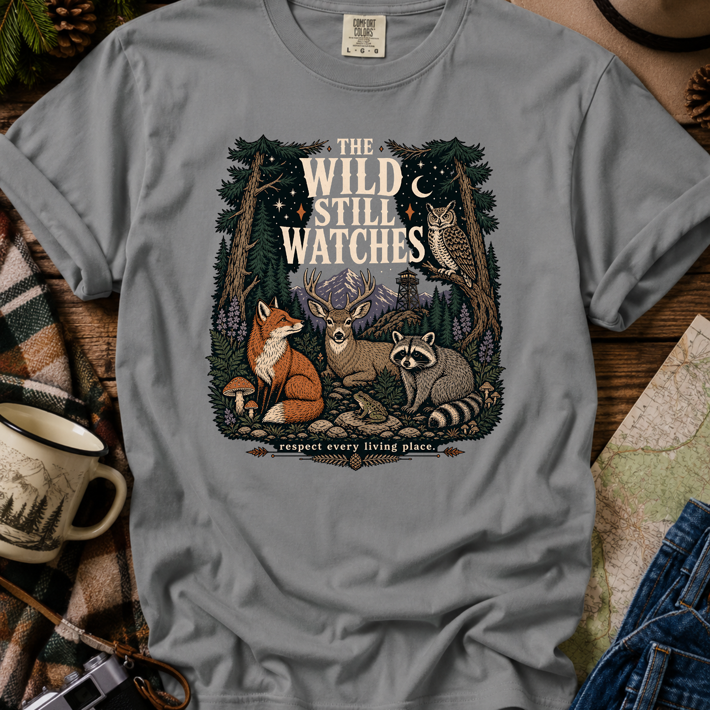 Woodland Fox & Raccoon Nature Tee