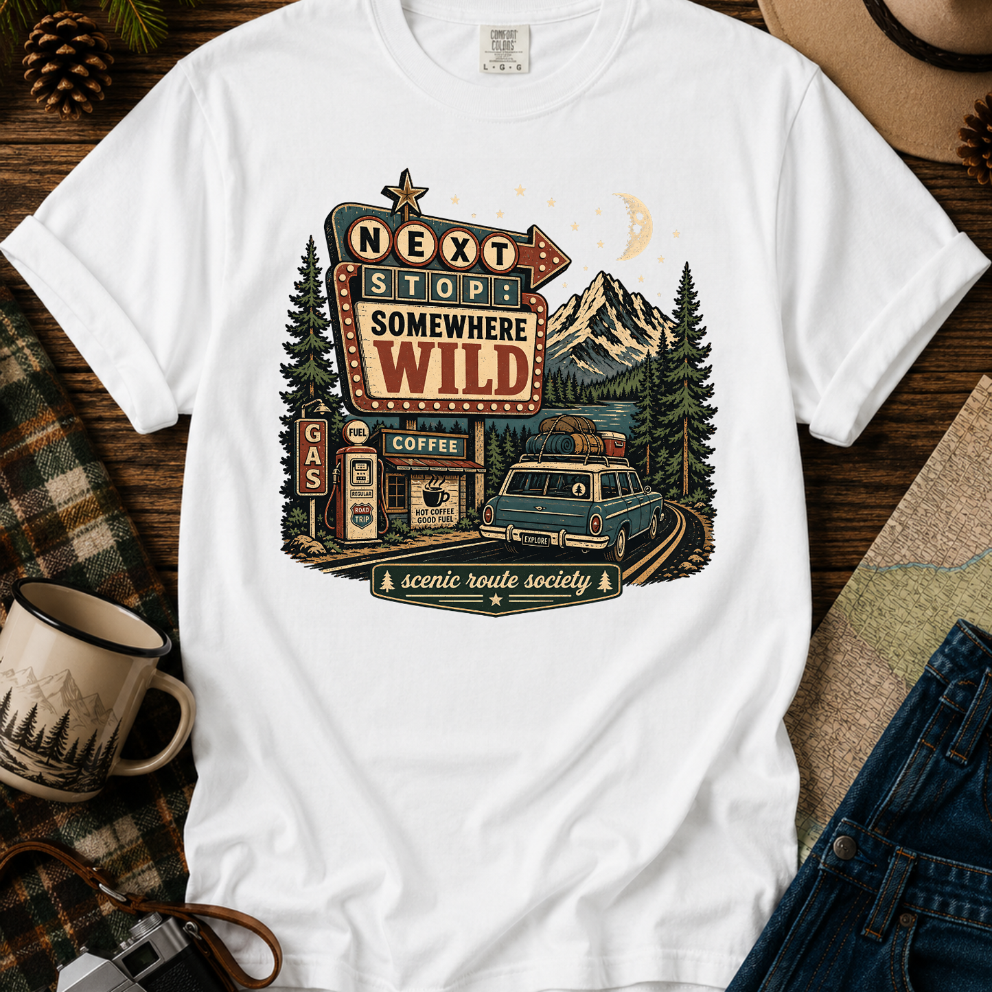 "Stop Somewhere Wild" Adventure T-Shirt