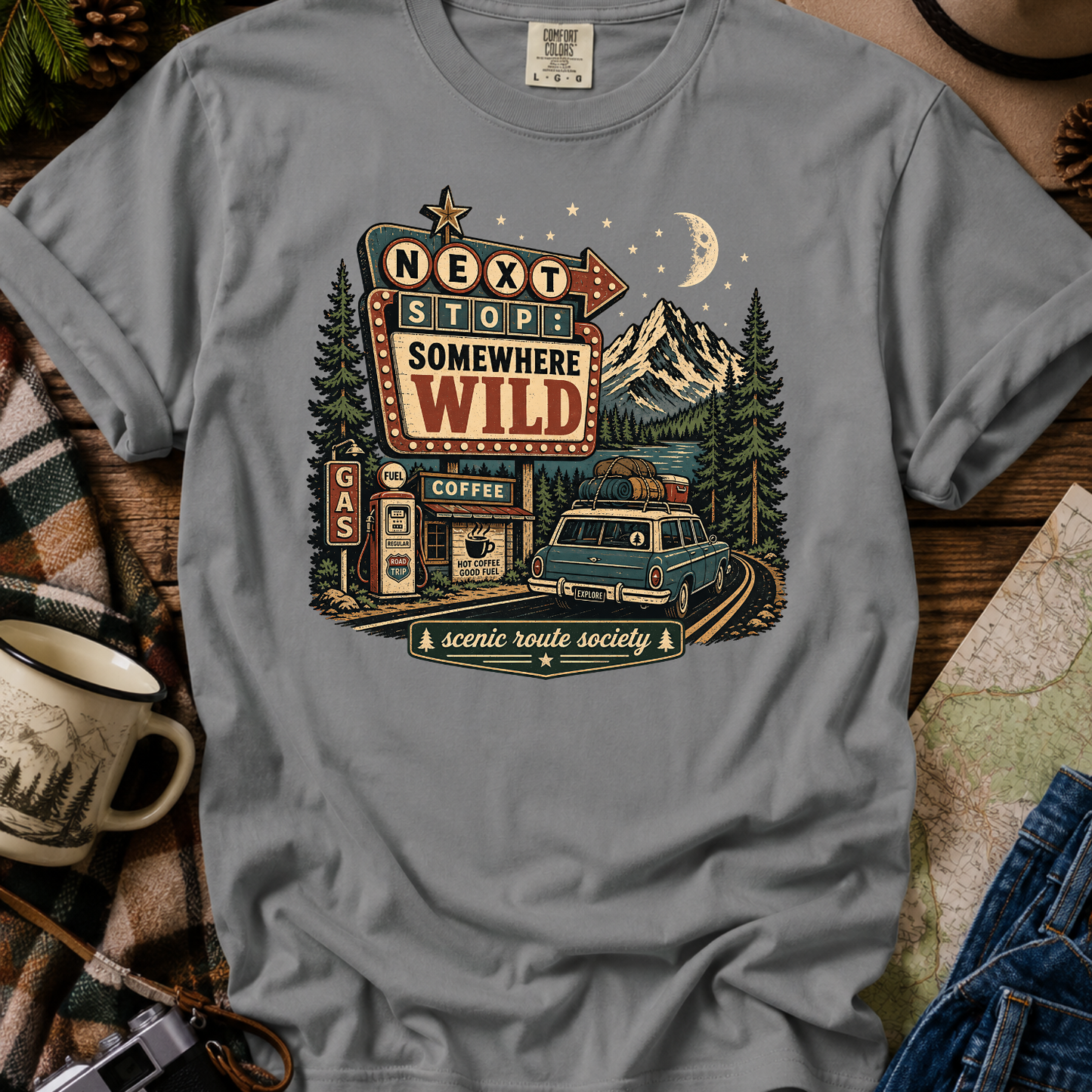 "Stop Somewhere Wild" Adventure T-Shirt
