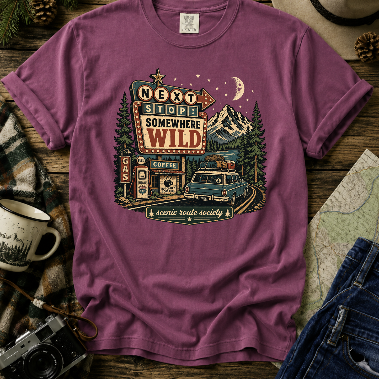 "Stop Somewhere Wild" Adventure T-Shirt