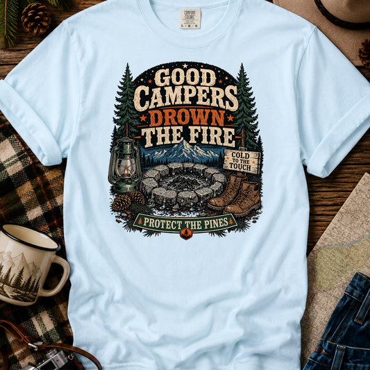 Campfire Safety Retro Camping Tee