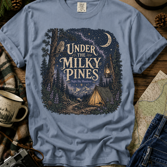 Under the Milky Pines Camping T-Shirt