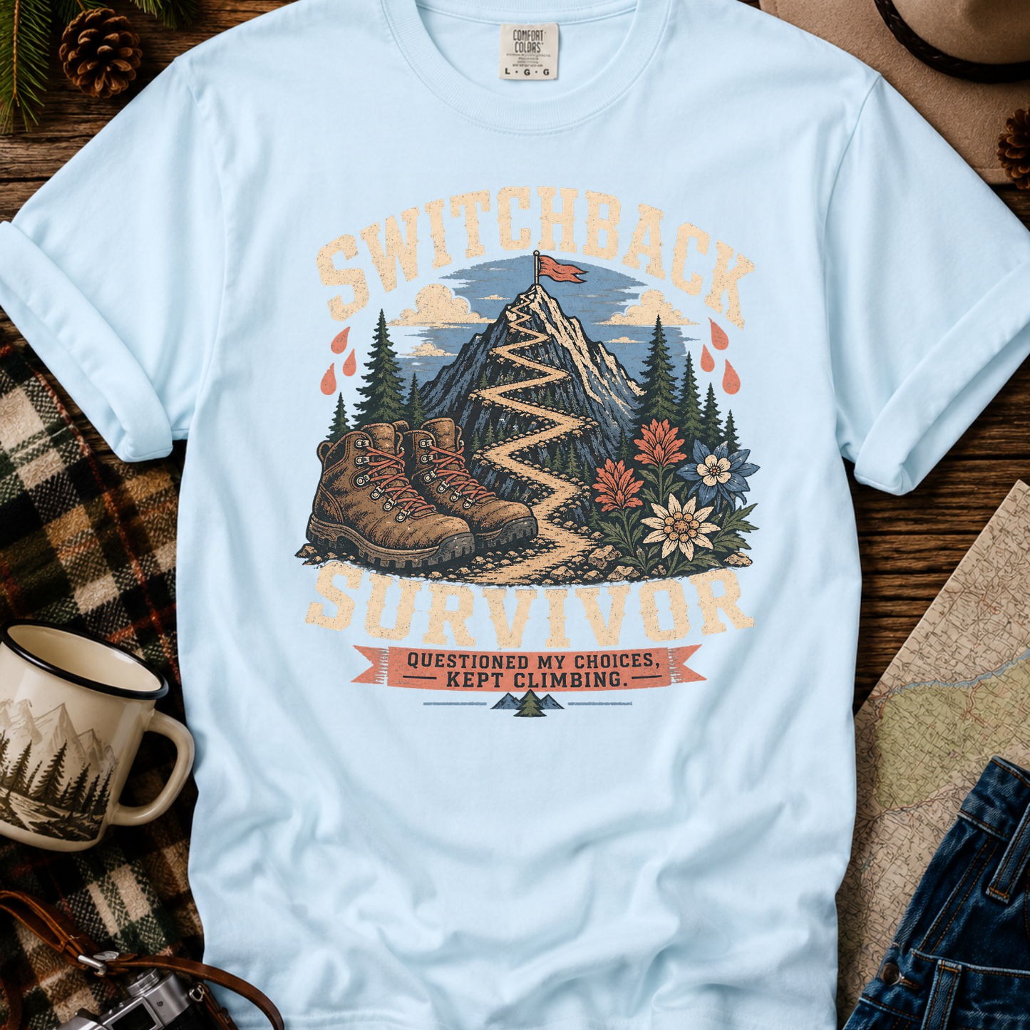 Switchback Survivor T-Shirt — Mountain Trail Hiking Tee