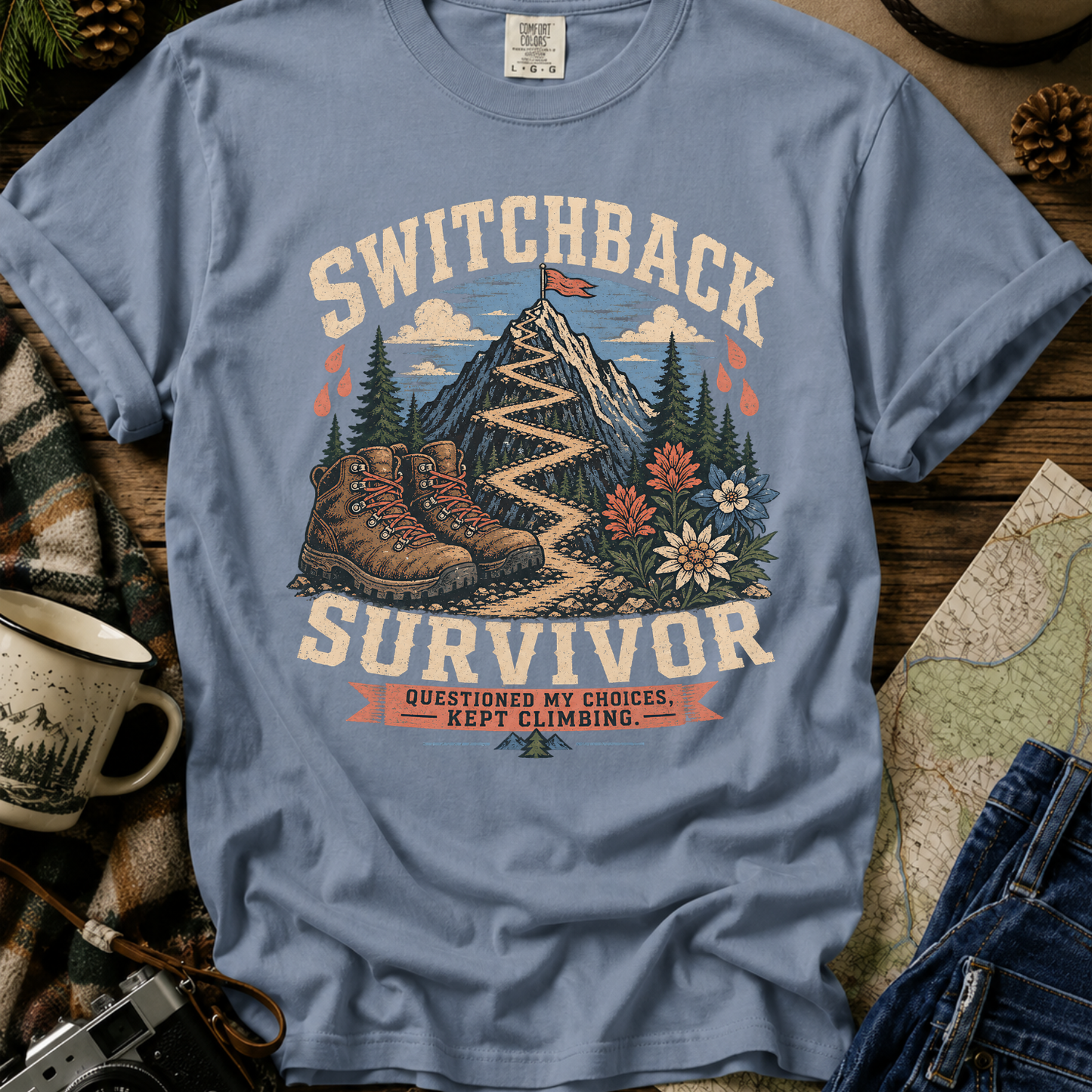 Switchback Survivor T-Shirt — Mountain Trail Hiking Tee