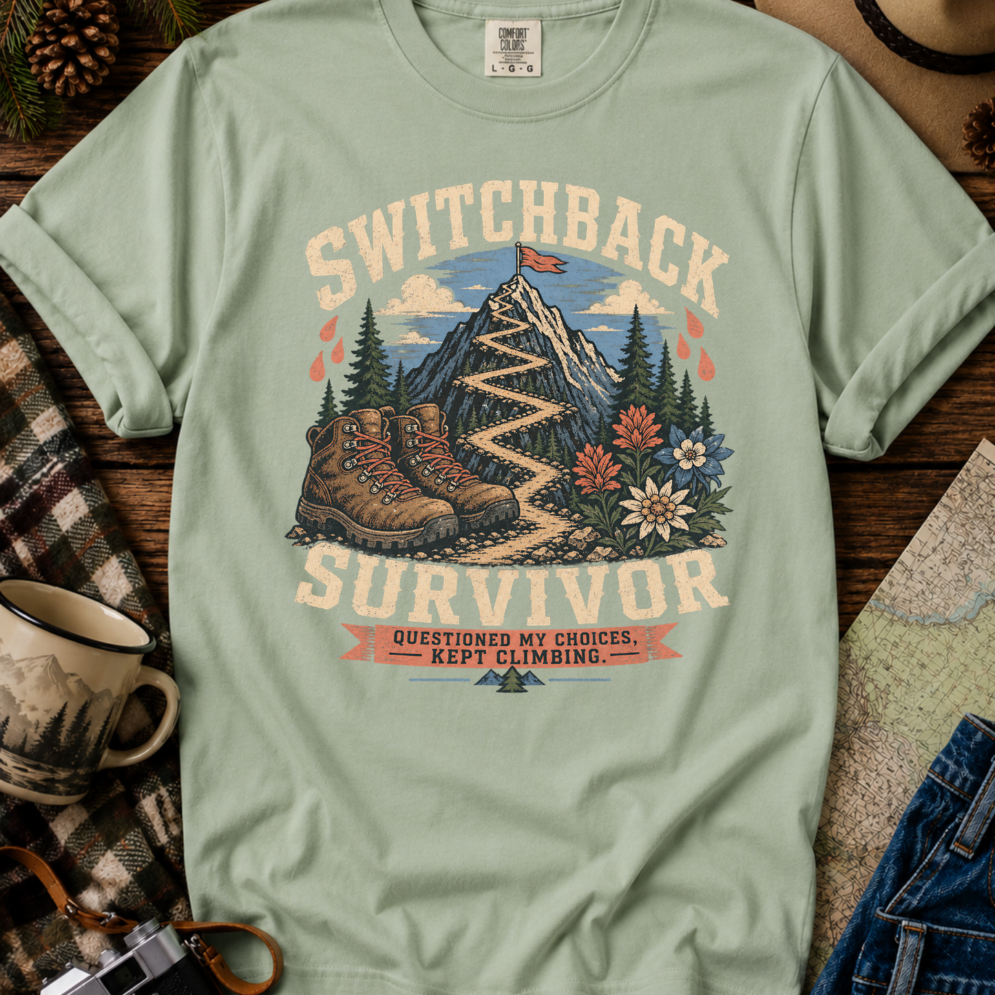 Switchback Survivor T-Shirt — Mountain Trail Hiking Tee