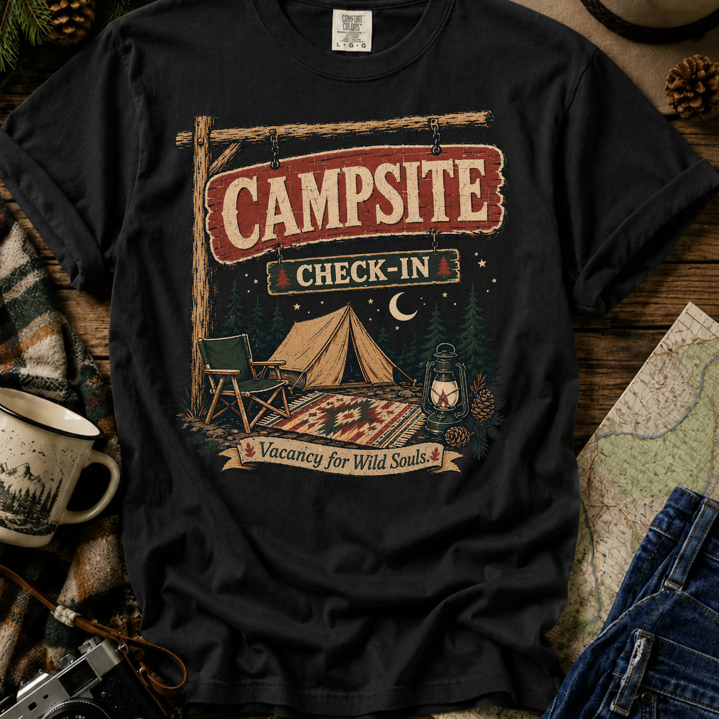 Campsite Check-In Graphic Tee