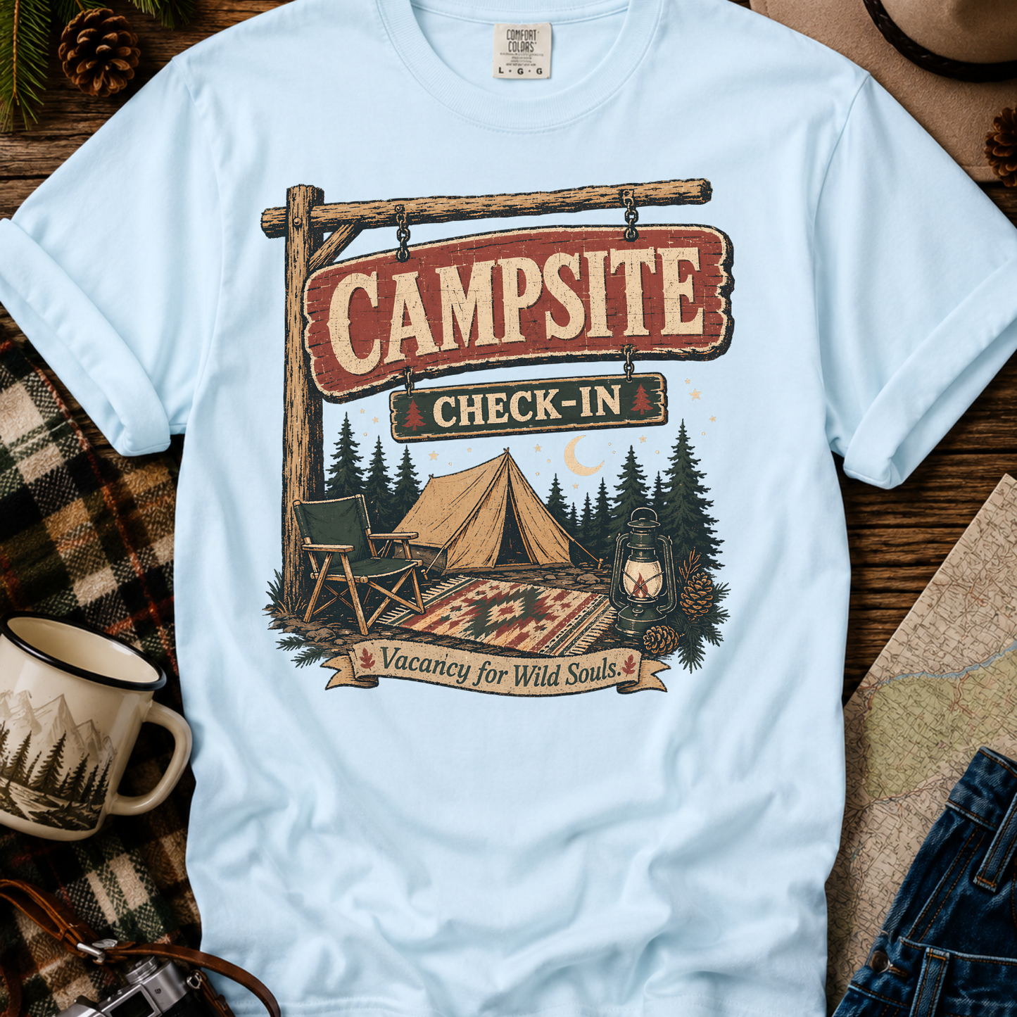 Campsite Check-In Graphic Tee