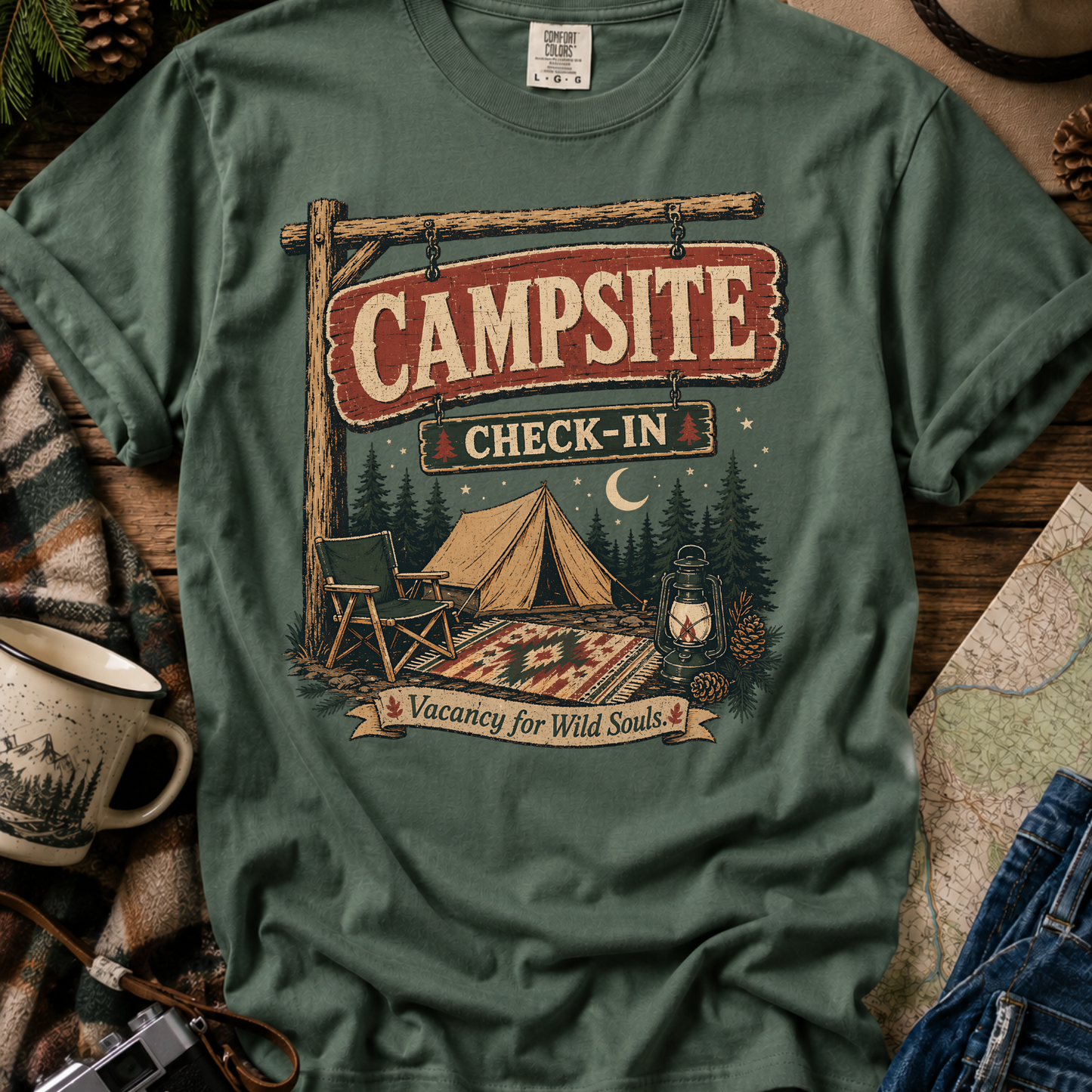 Campsite Check-In Graphic Tee