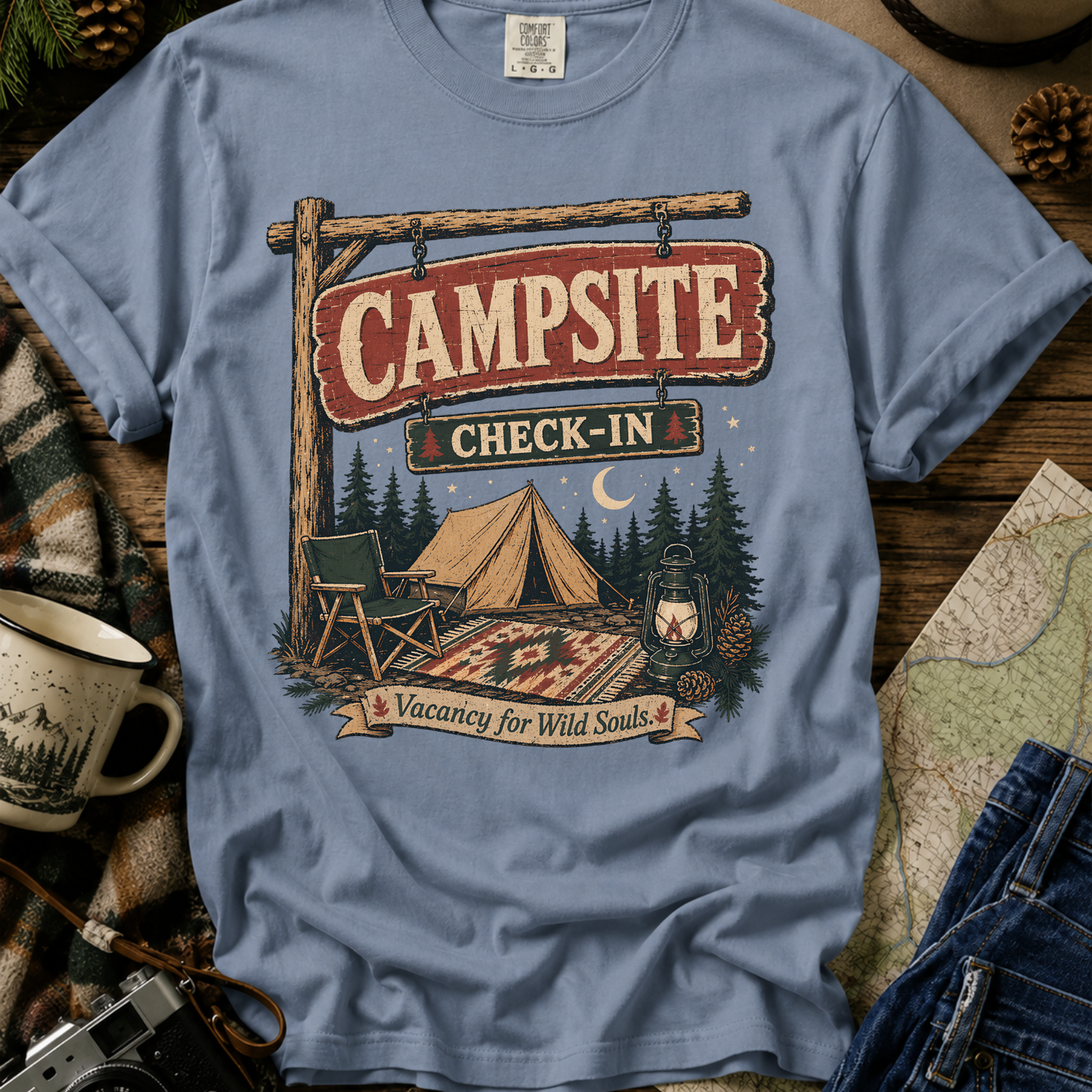 Campsite Check-In Graphic Tee