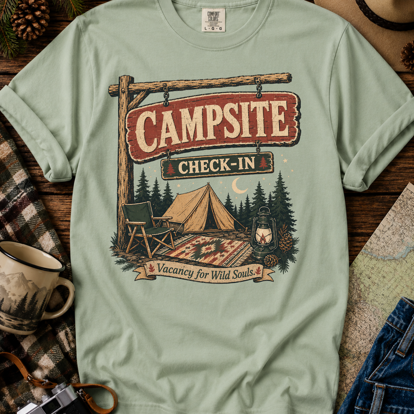 Campsite Check-In Graphic Tee