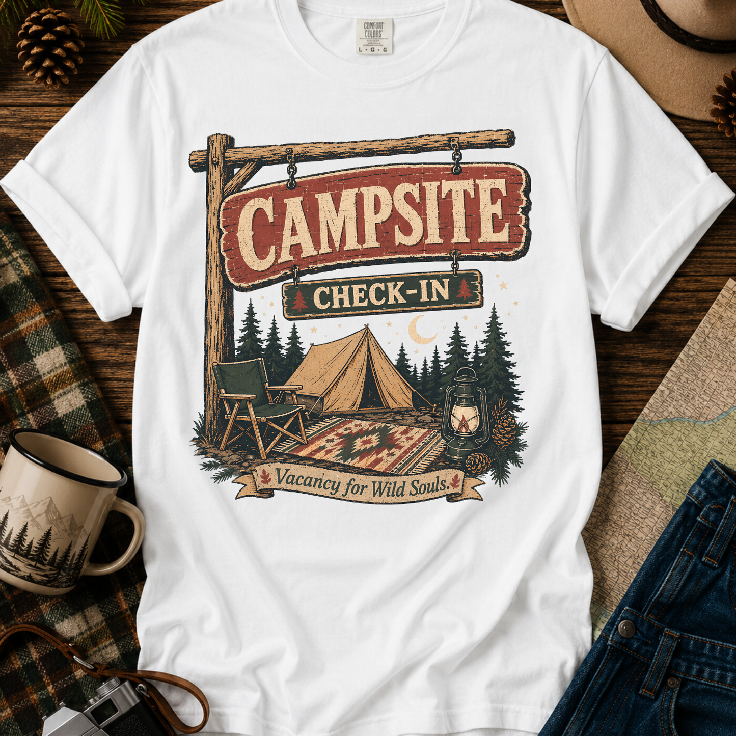 Campsite Check-In Graphic Tee