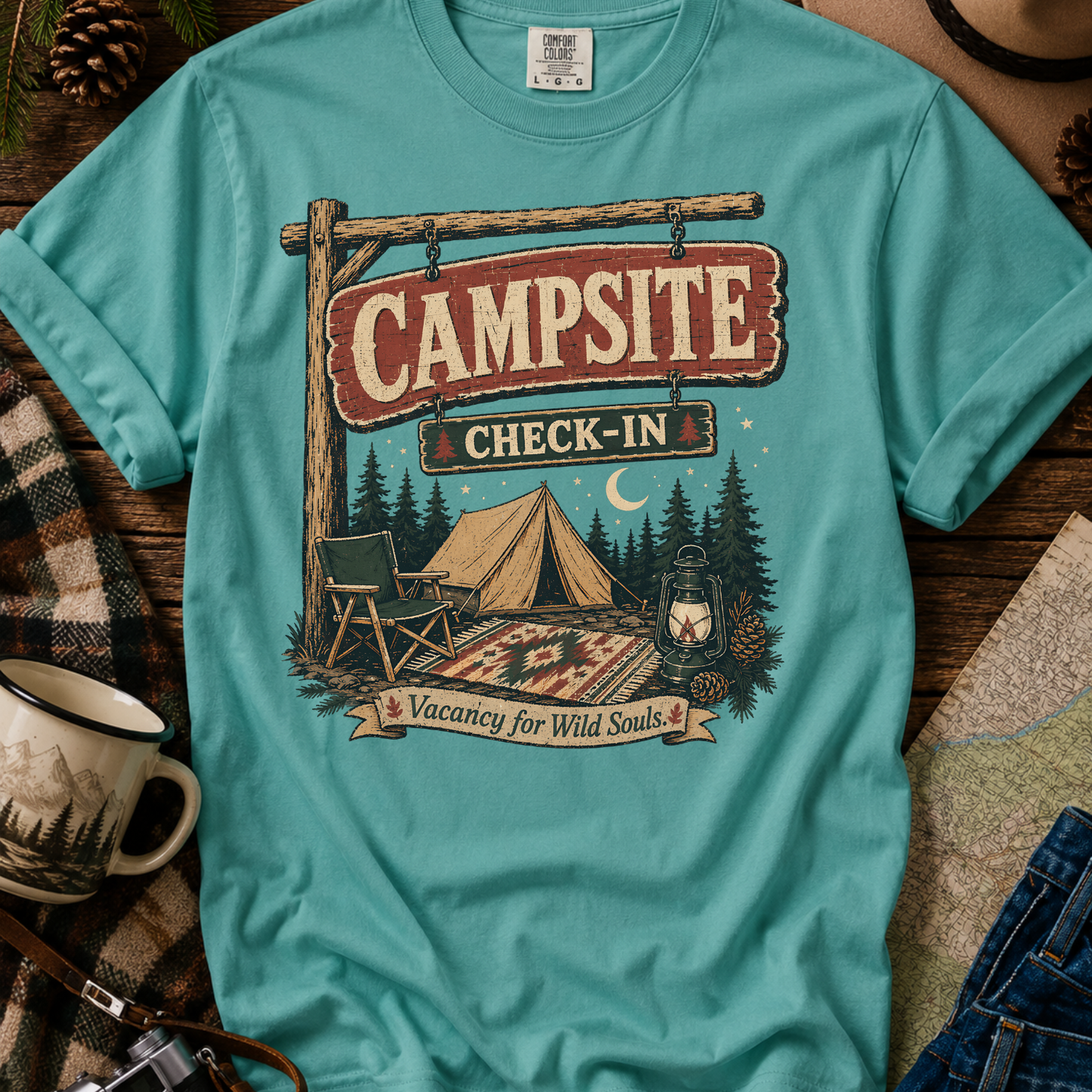 Campsite Check-In Graphic Tee