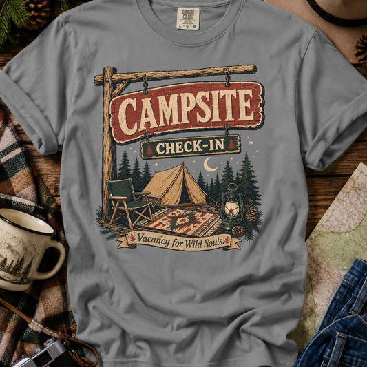 Campsite Check-In Graphic Tee