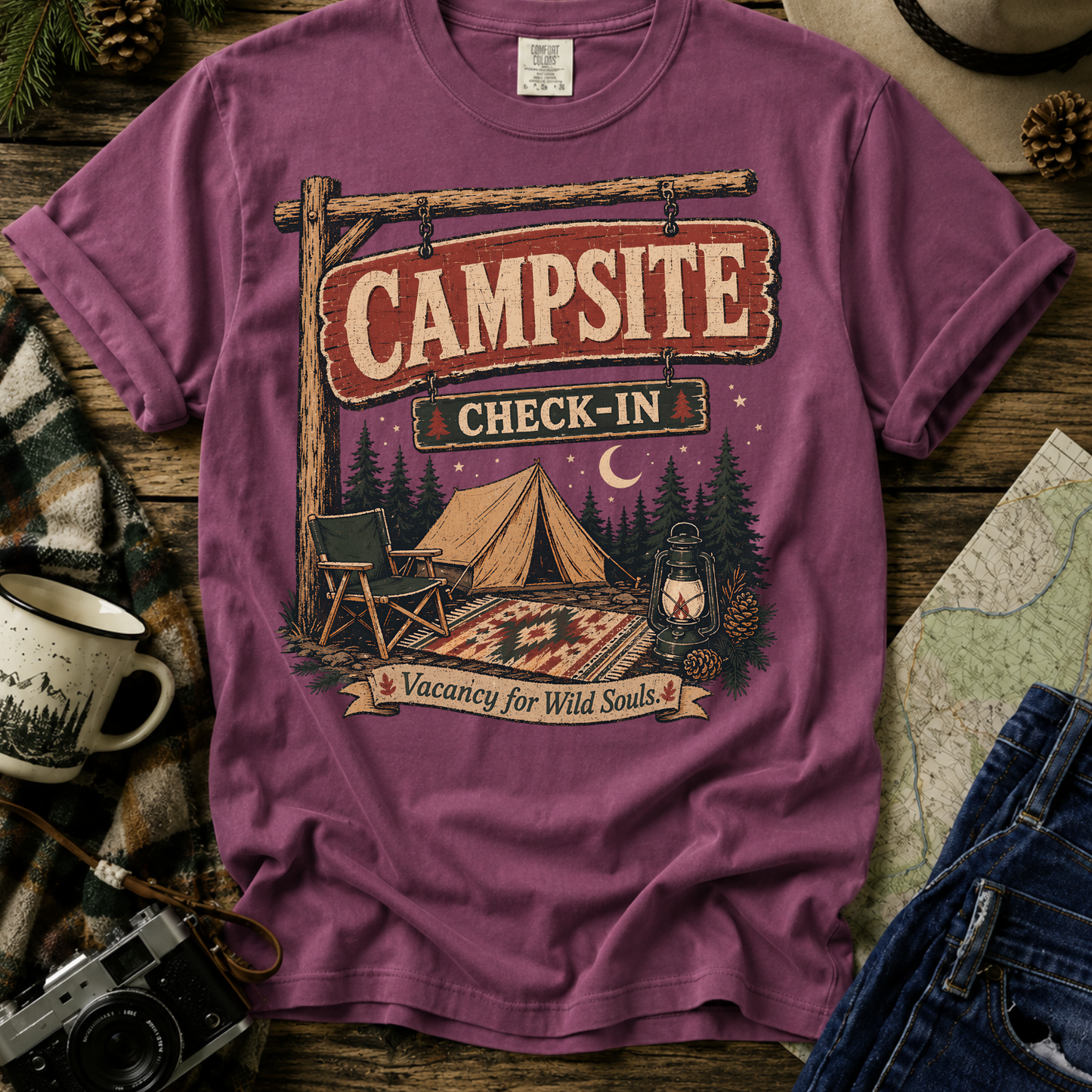 Campsite Check-In Graphic Tee