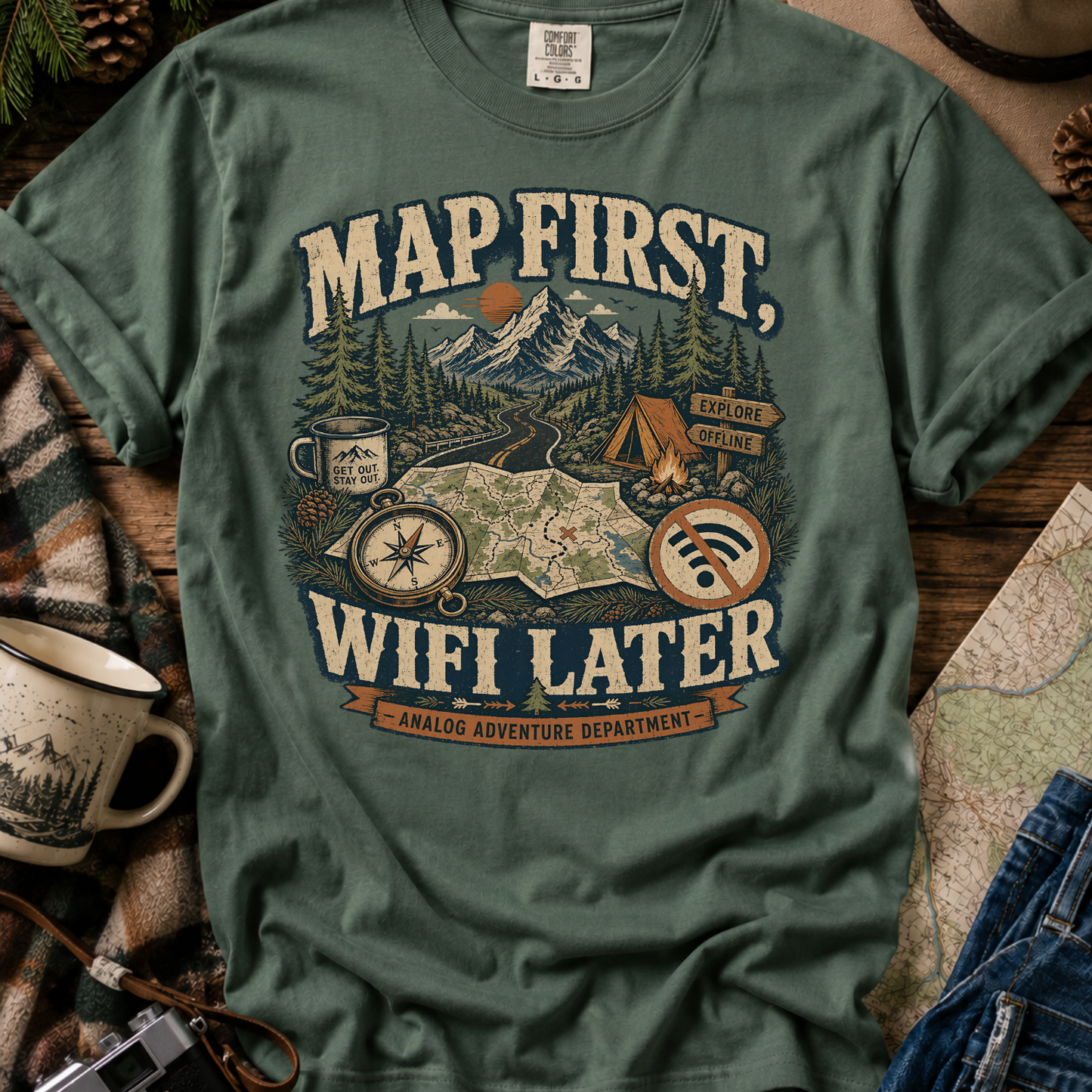 Map First, WiFi Later T-Shirt