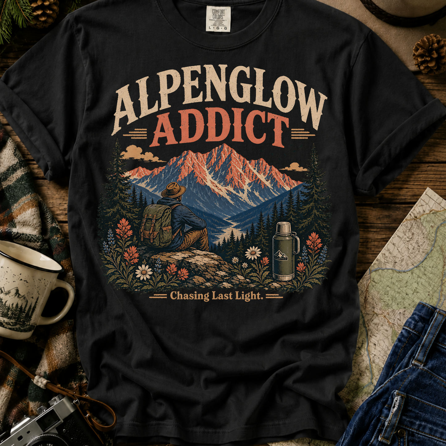 Alpenglow Addict Mountain Graphic T-Shirt