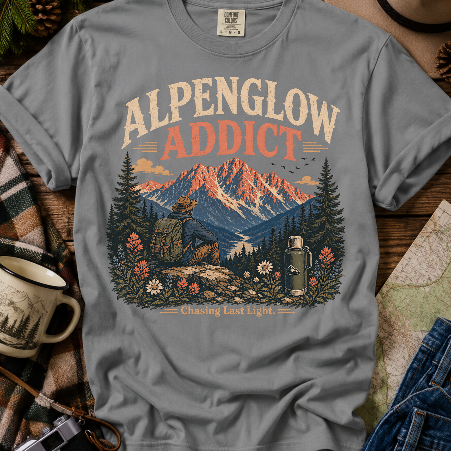 Alpenglow Addict Mountain Graphic T-Shirt