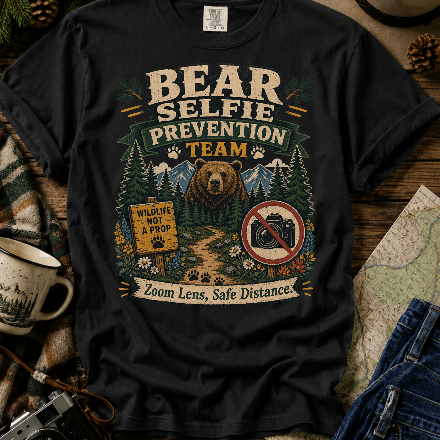 Bear Selfie Prevention Team T-Shirt