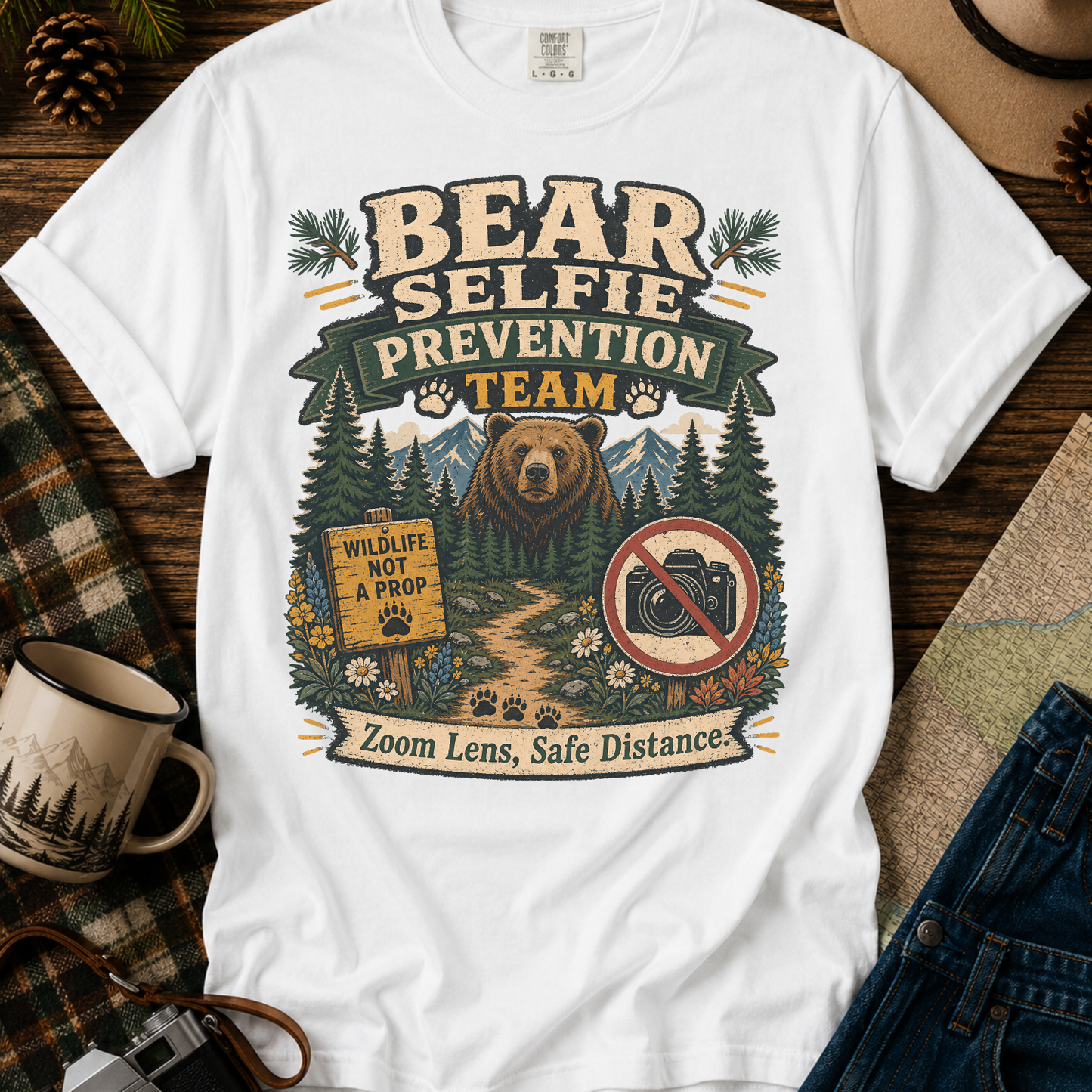 Bear Selfie Prevention Team T-Shirt