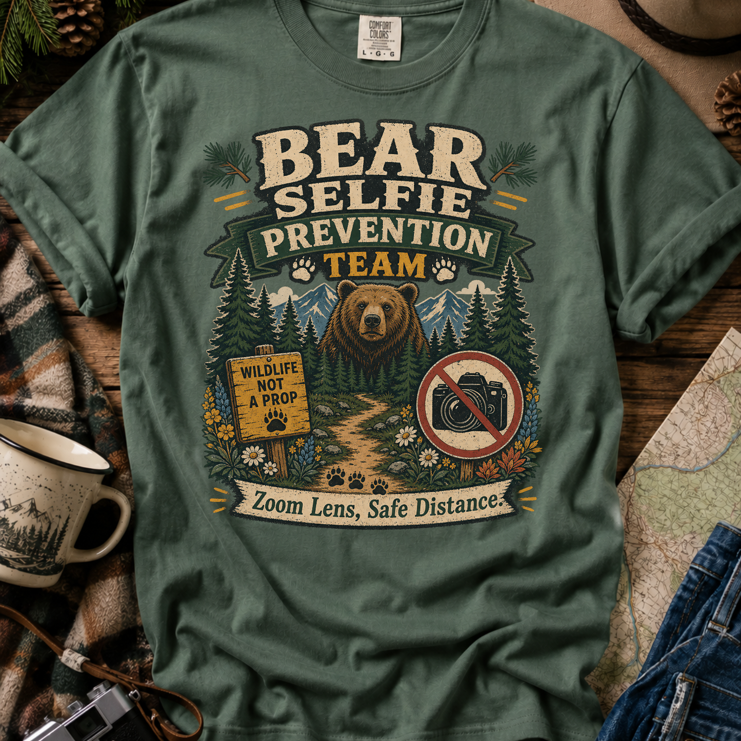 Bear Selfie Prevention Team T-Shirt