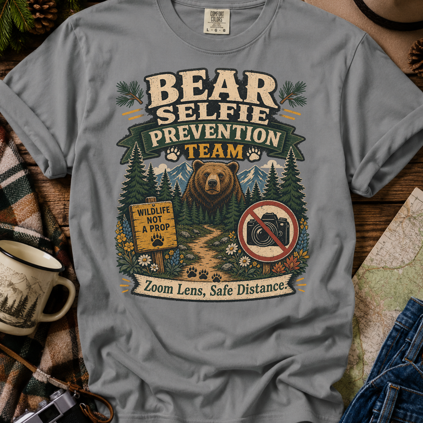 Bear Selfie Prevention Team T-Shirt
