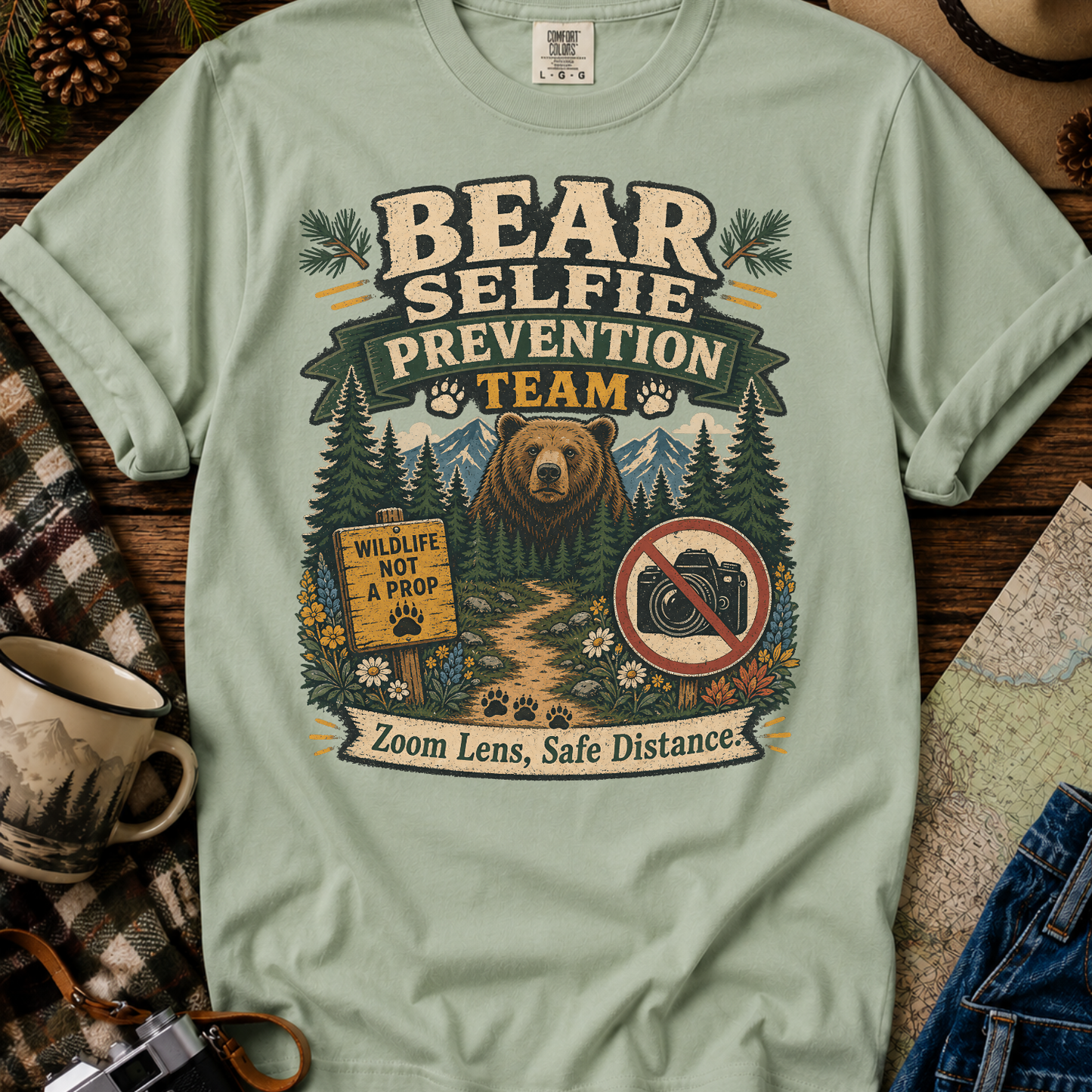 Bear Selfie Prevention Team T-Shirt