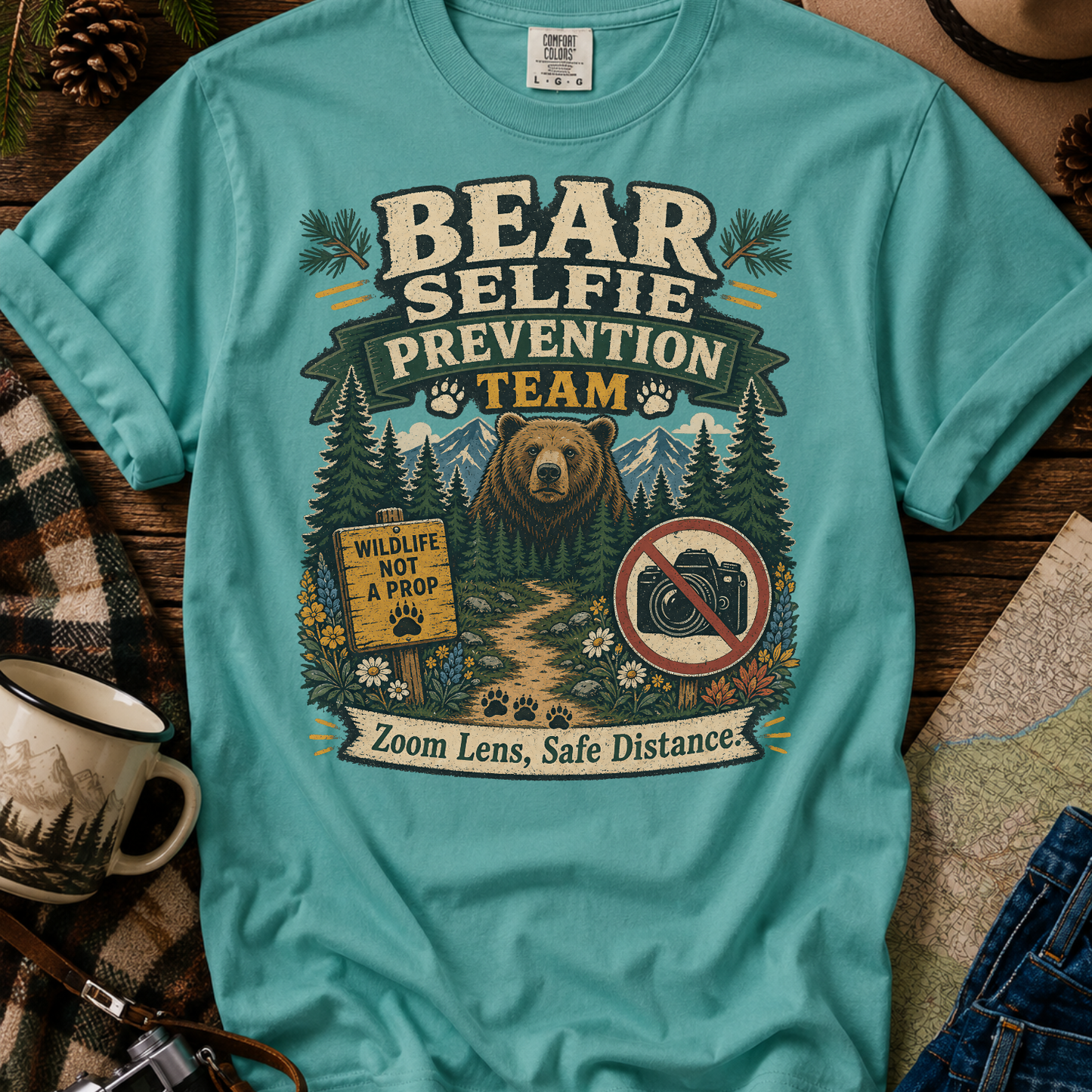 Bear Selfie Prevention Team T-Shirt